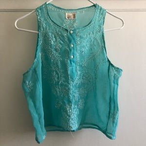 Chiffon Paisley Stitched Top